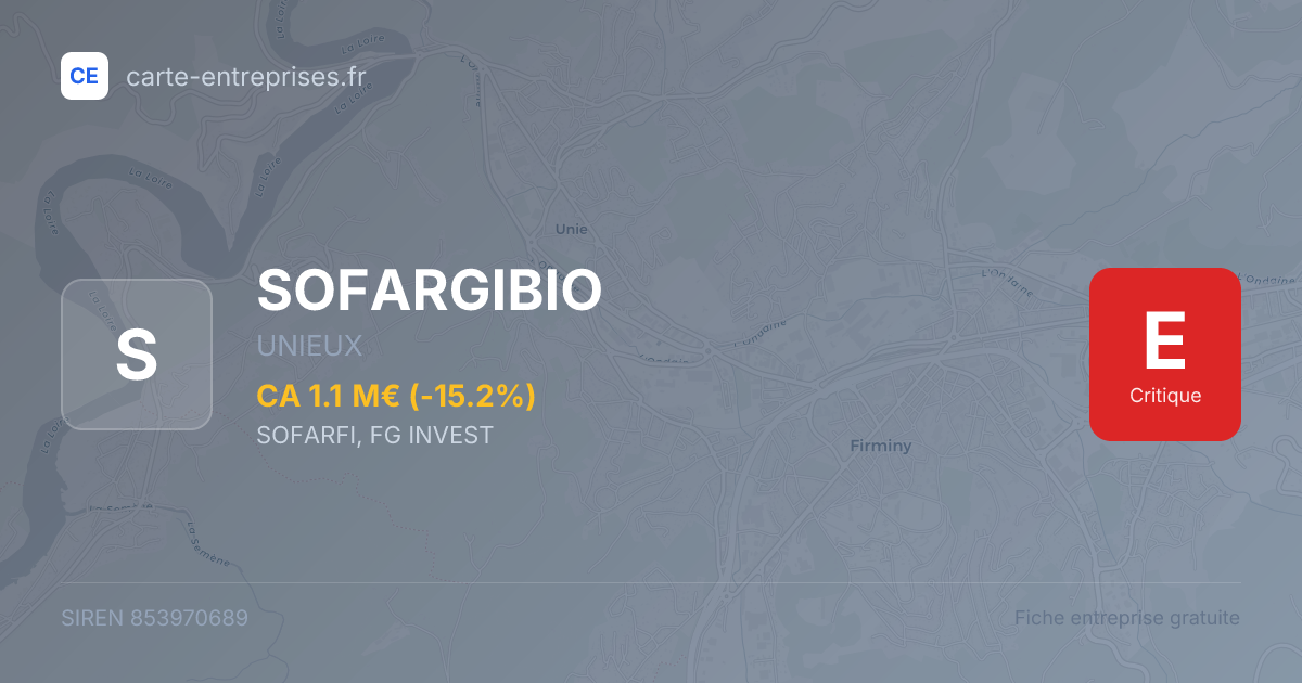 SOFARGIBIO — 853970689 — fiche entreprise