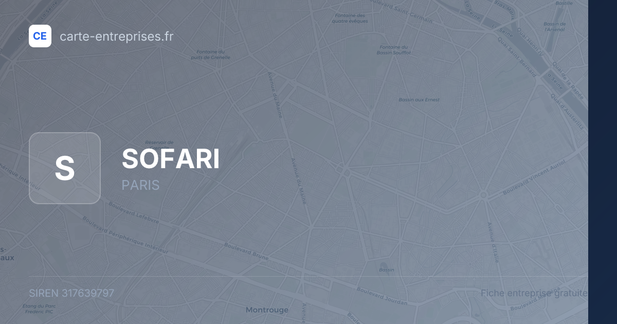 SOFARI — 317639797 — fiche entreprise