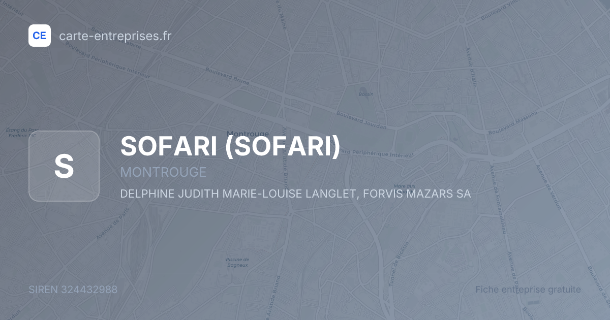 SOFARI — 324432988 — fiche entreprise