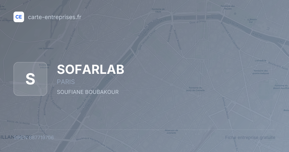 SOFARLAB — 887719706 — fiche entreprise