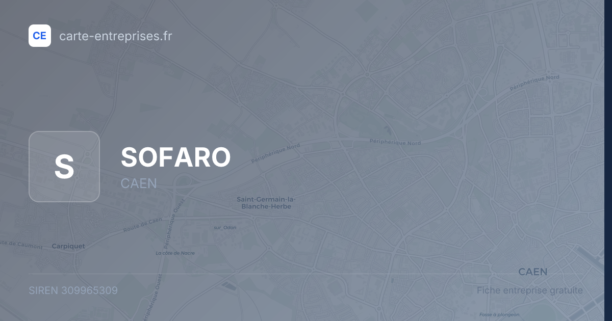 SOFARO — 309965309 — fiche entreprise