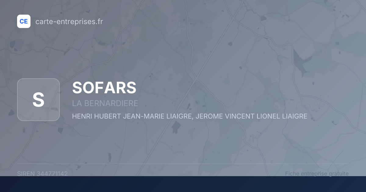 SOFARS — 344771142 — fiche entreprise