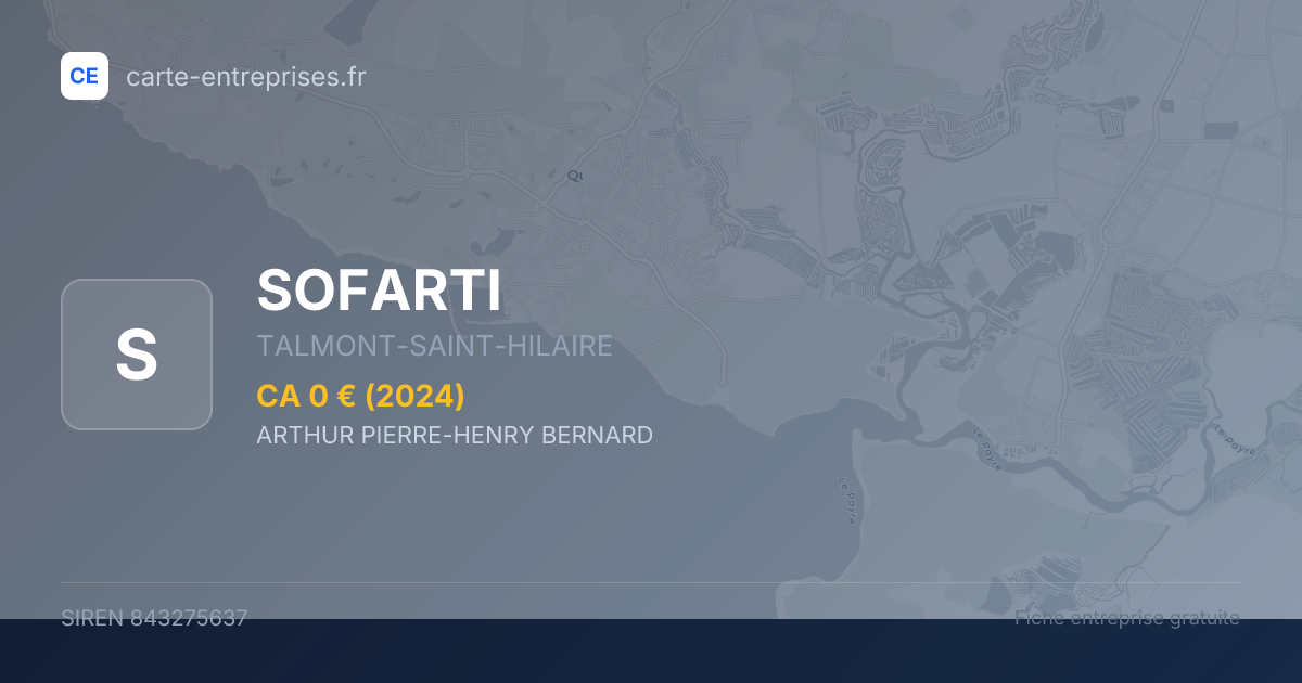 SOFARTI — 843275637 — fiche entreprise
