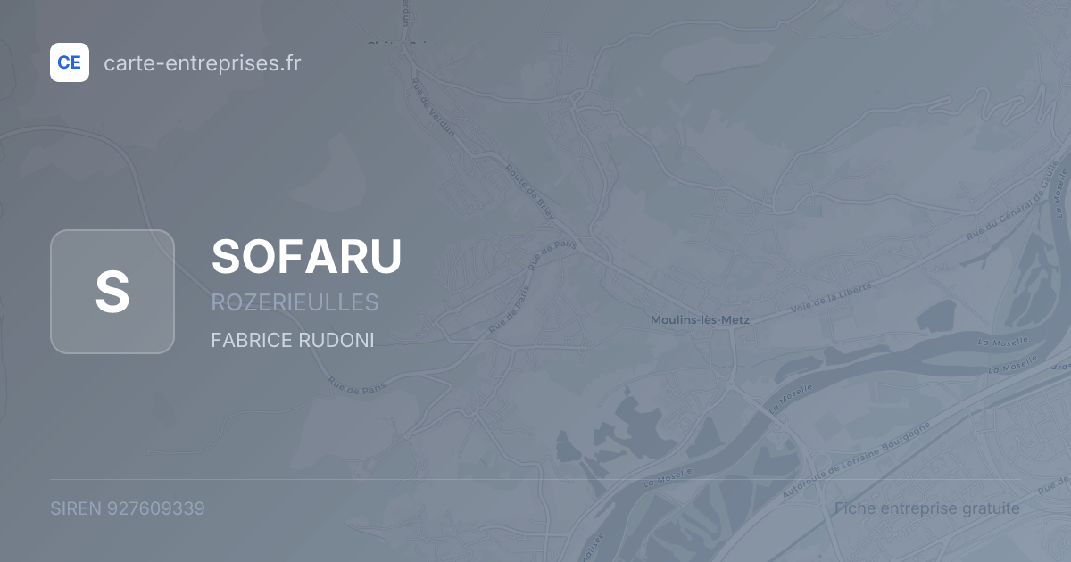 SOFARU — 927609339 — fiche entreprise