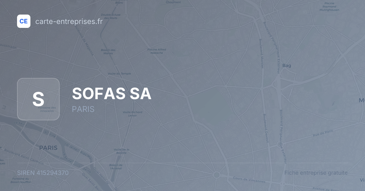 SOFAS SA — 415294370 — fiche entreprise