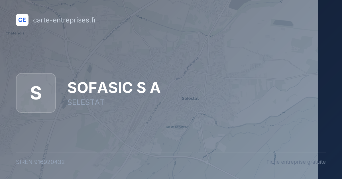 SOFASIC S A — 916920432 — fiche entreprise