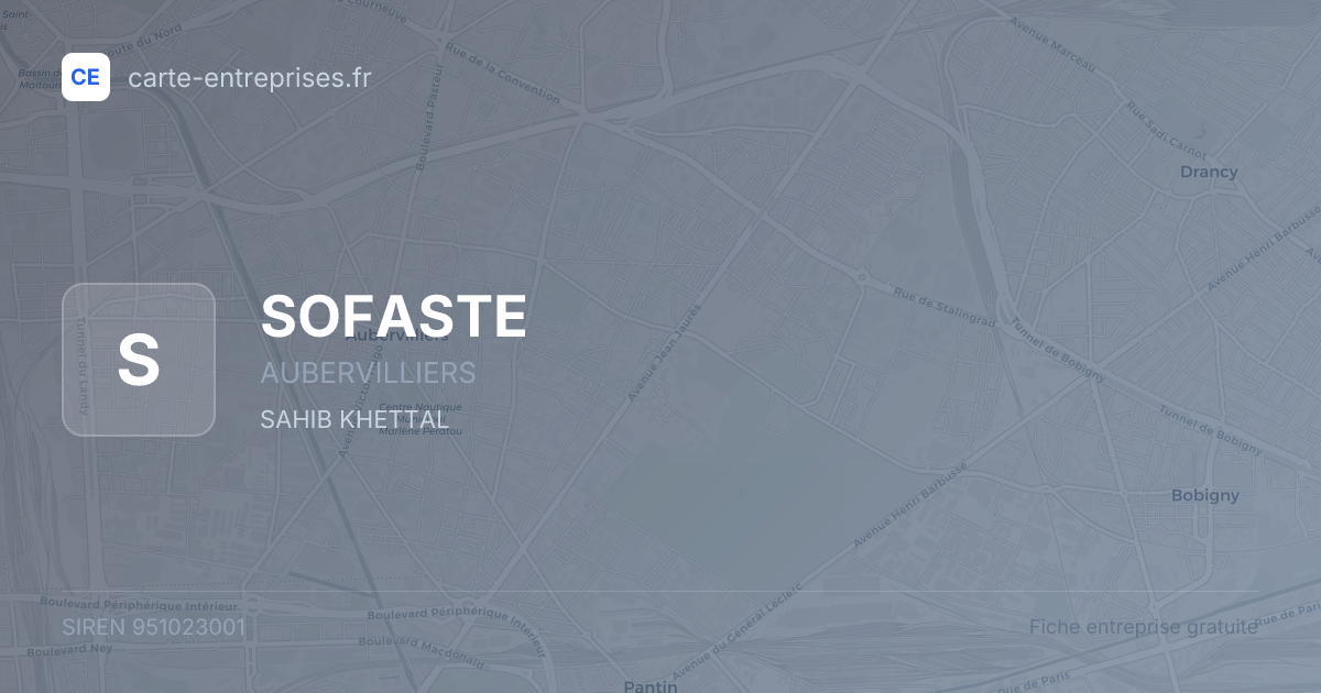 SOFASTE — 951023001 — fiche entreprise