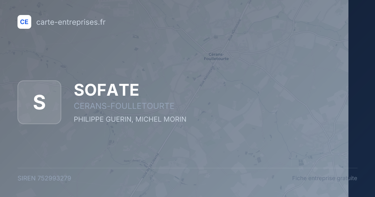 SOFATE — 752993279 — fiche entreprise