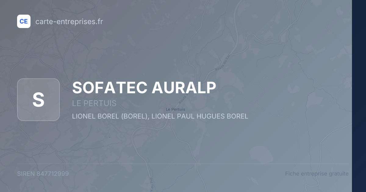SOFATEC AURALP — 847712999 — fiche entreprise