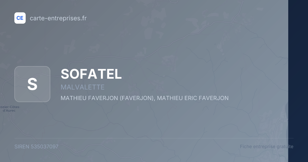 SOFATEL — 535037097 — fiche entreprise