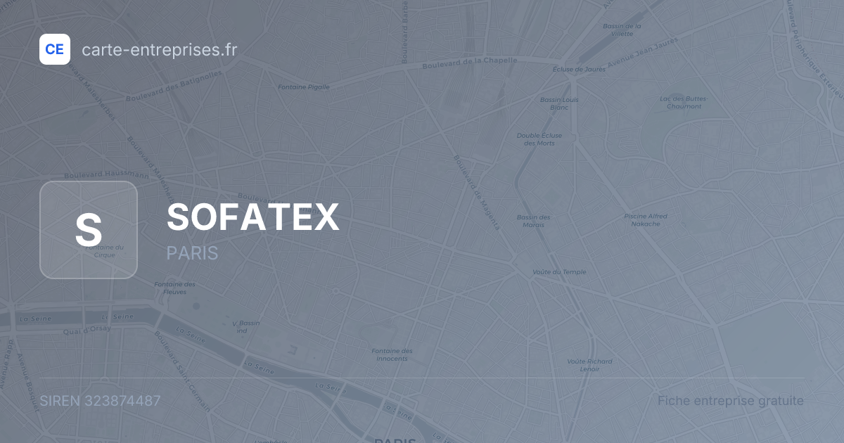 SOFATEX — 323874487 — fiche entreprise