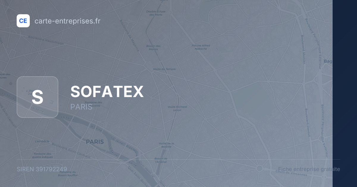 SOFATEX — 391792249 — fiche entreprise