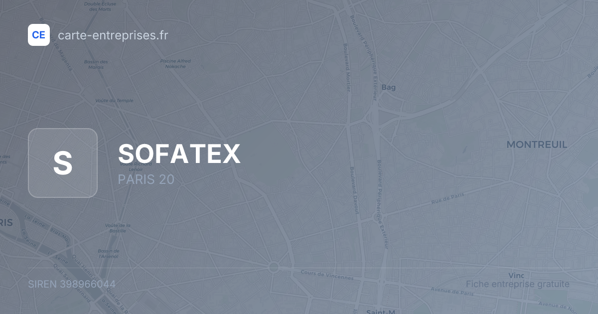 SOFATEX — 398966044 — fiche entreprise