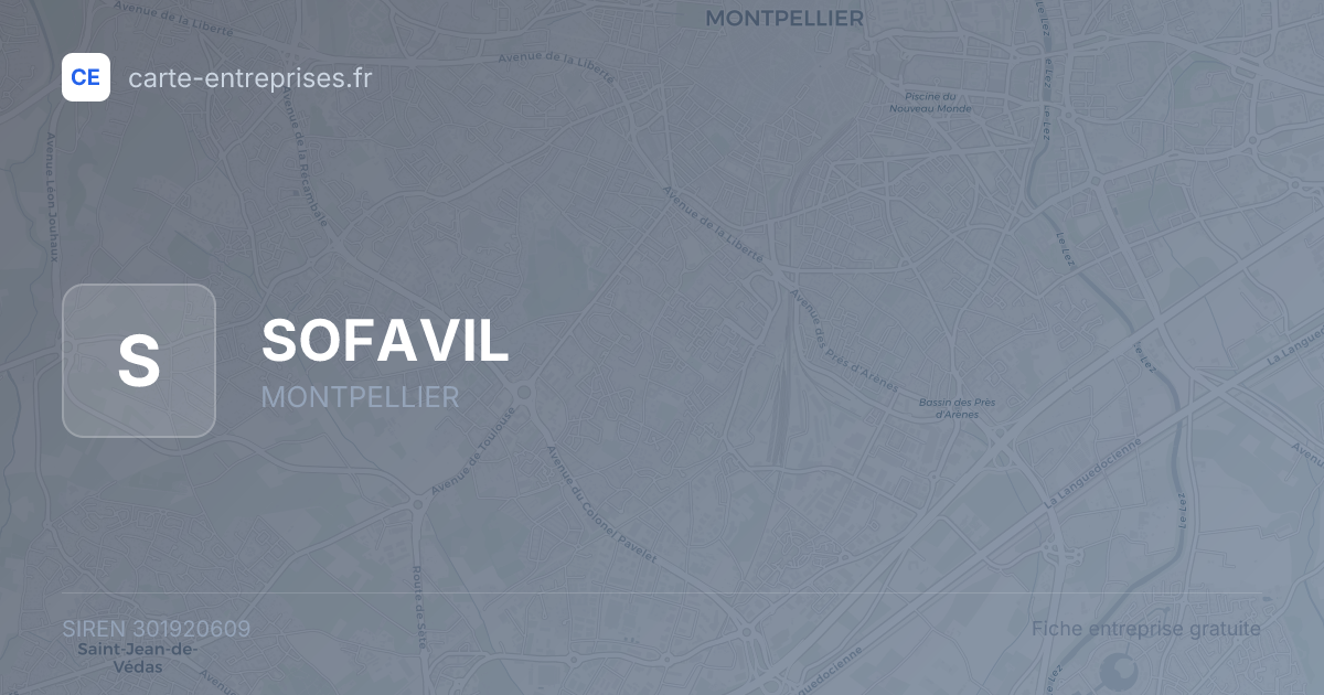 SOFAVIL — 301920609 — fiche entreprise