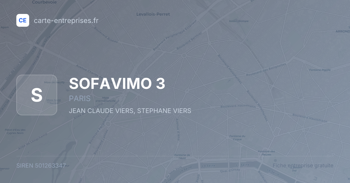 SOFAVIMO 3 — 501263347 — fiche entreprise