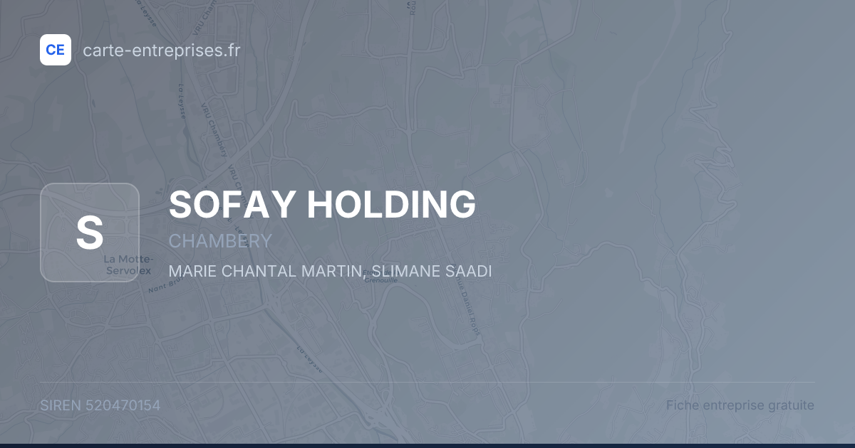 SOFAY HOLDING — 520470154 — fiche entreprise