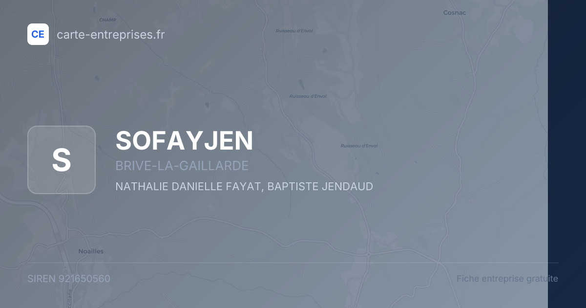 SOFAYJEN — 921650560 — fiche entreprise