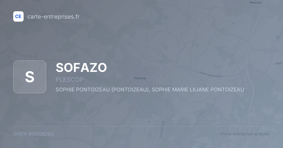SOFAZO — 809106263 — fiche entreprise