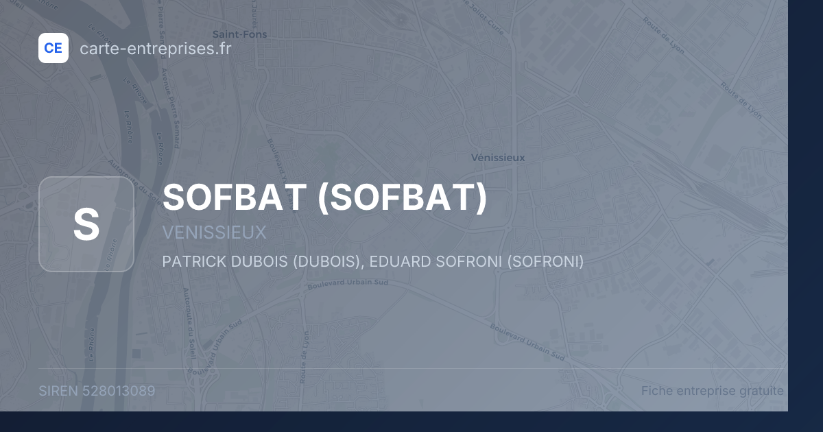SOFBAT — 528013089 — fiche entreprise