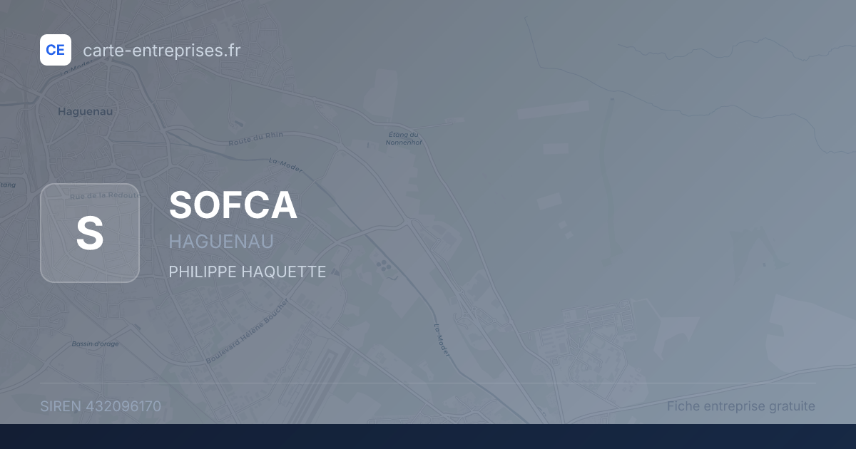 SOFCA — 432096170 — fiche entreprise