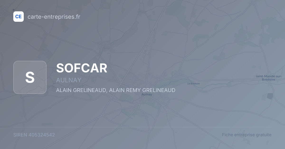 SOFCAR — 405324542 — fiche entreprise