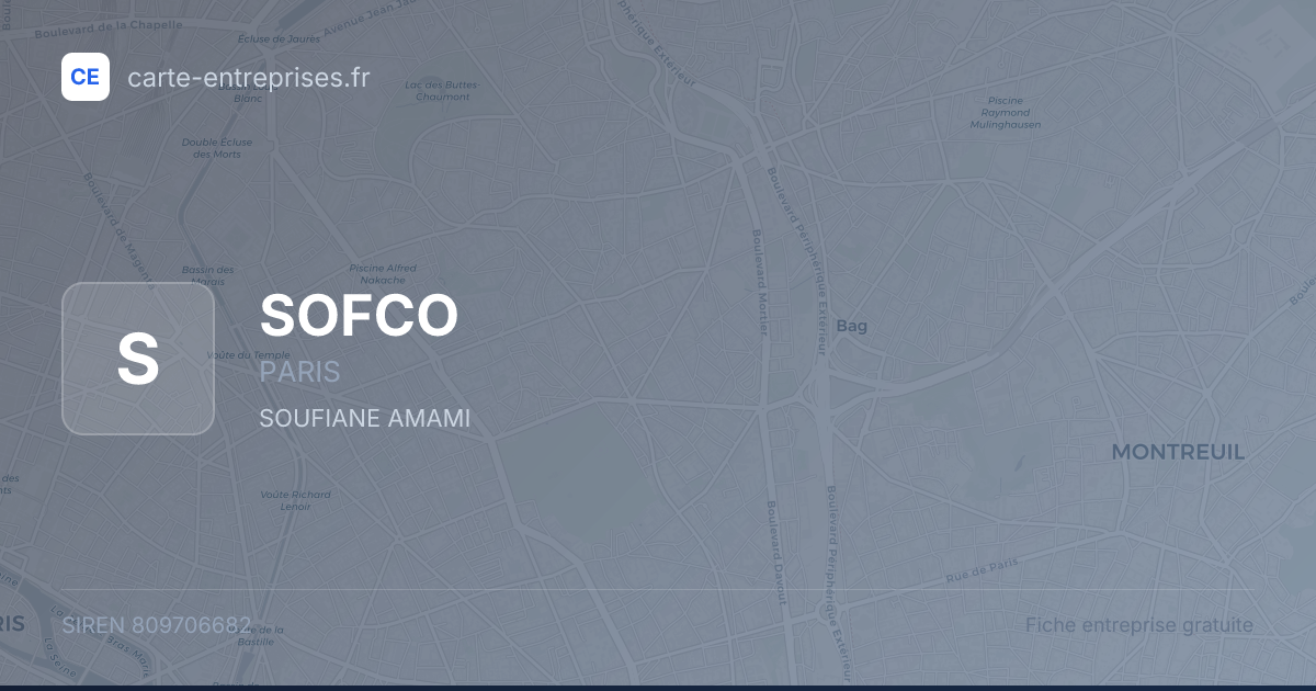 SOFCO — 809706682 — fiche entreprise