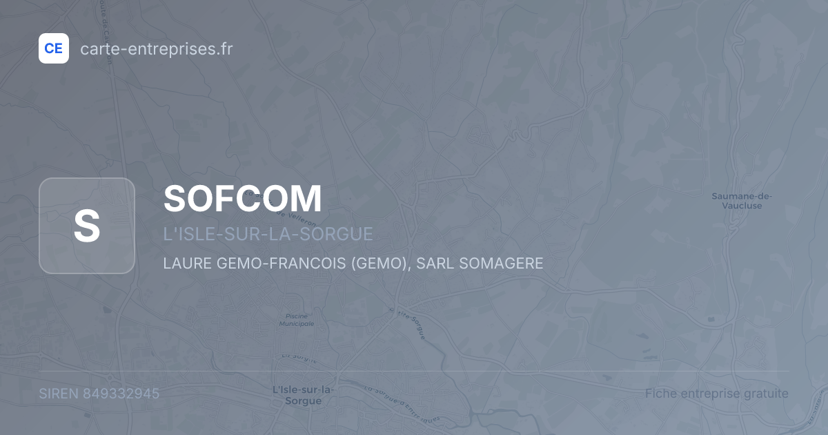 SOFCOM — 849332945 — fiche entreprise