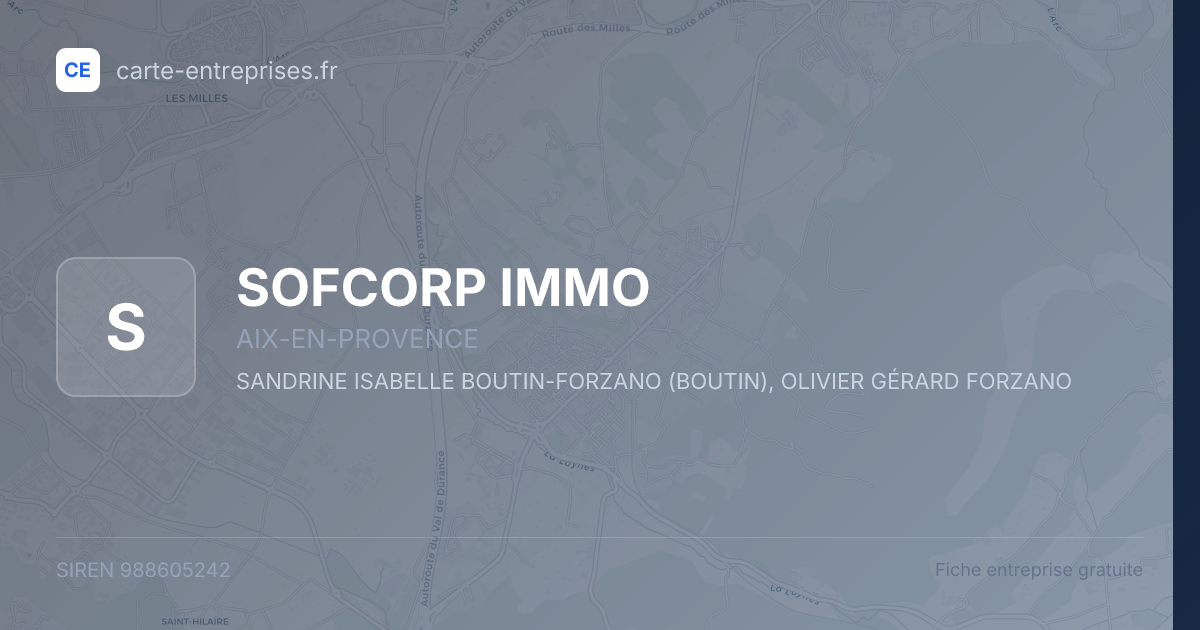 SOFCORP IMMO — 988605242 — fiche entreprise