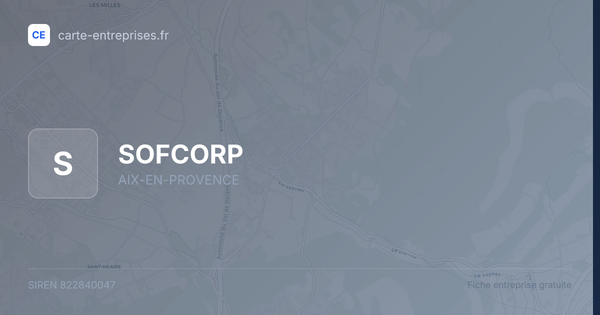 SOFCORP — 822840047 — fiche entreprise
