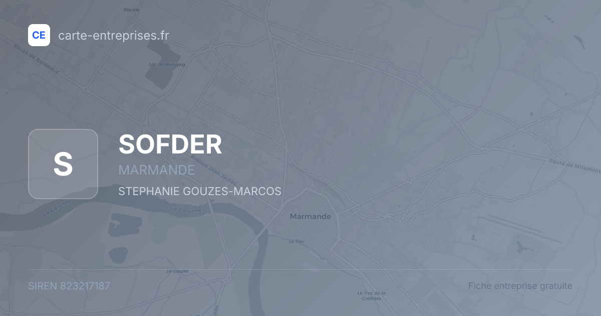 SOFDER — 823217187 — fiche entreprise