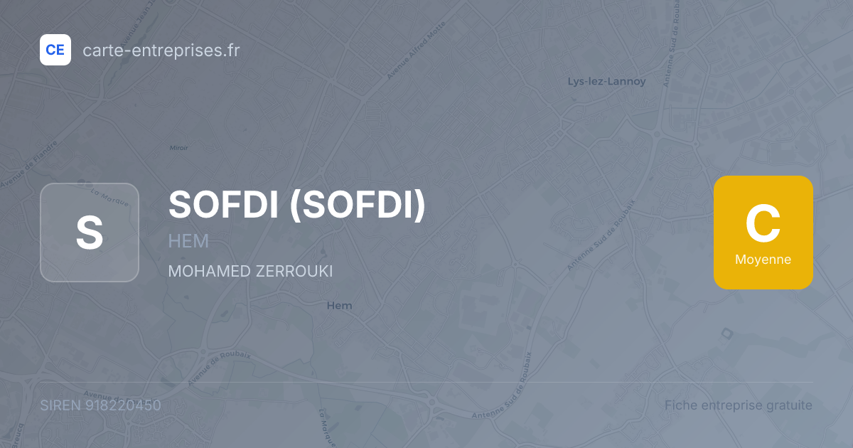 SOFDI — 918220450 — fiche entreprise