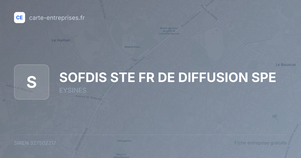 SOFDIS STE FR DE DIFFUSION SPE — 327502217 — fiche entreprise