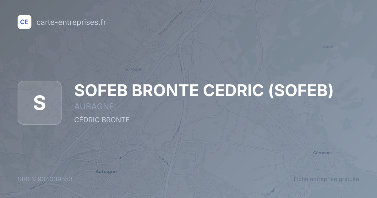SOFEB BRONTE CEDRIC (SOFEB) — 934039553 — fiche entreprise