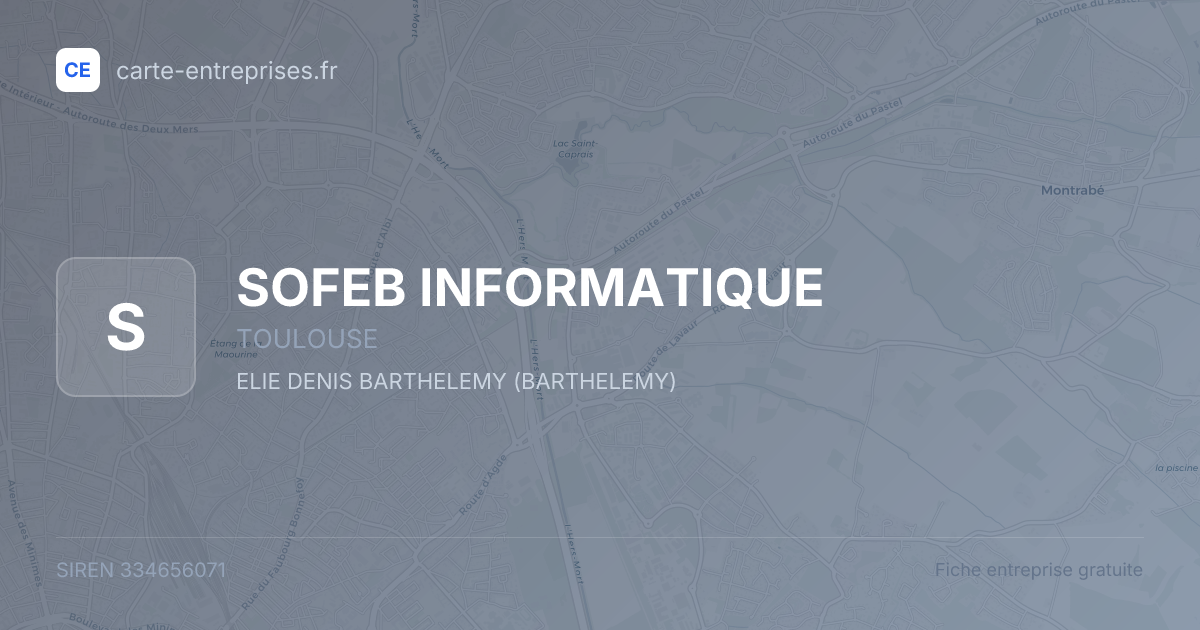 SOFEB INFORMATIQUE — 334656071 — fiche entreprise