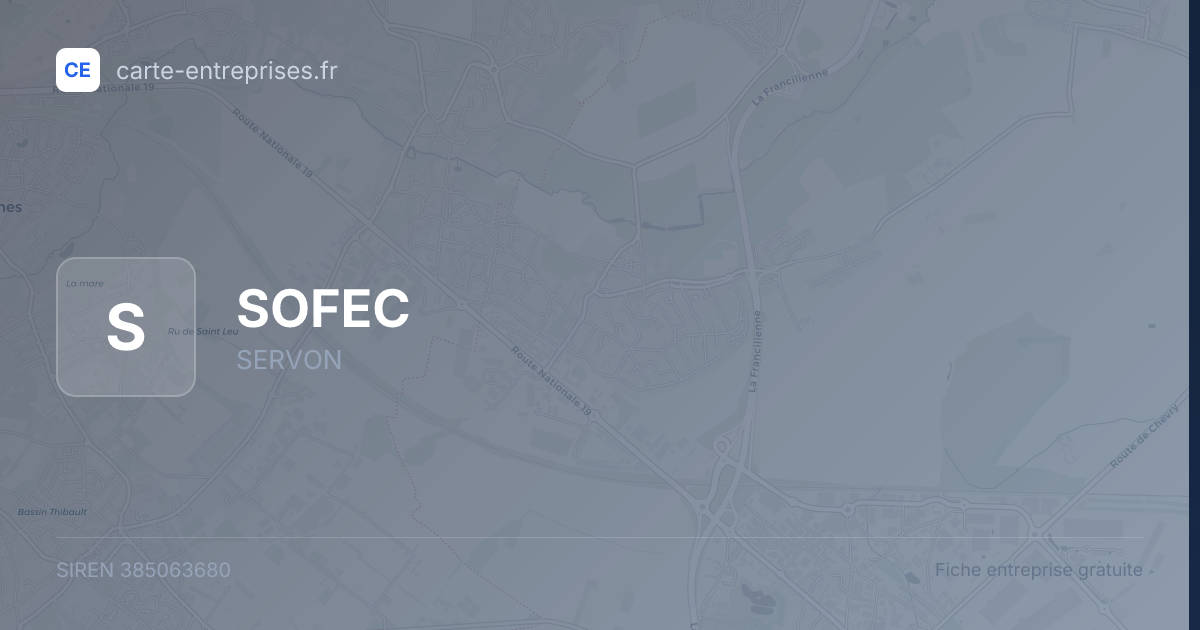 SOFEC — 385063680 — fiche entreprise