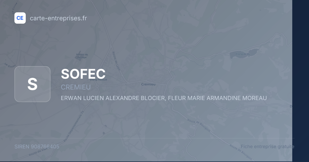 SOFEC — 908766405 — fiche entreprise