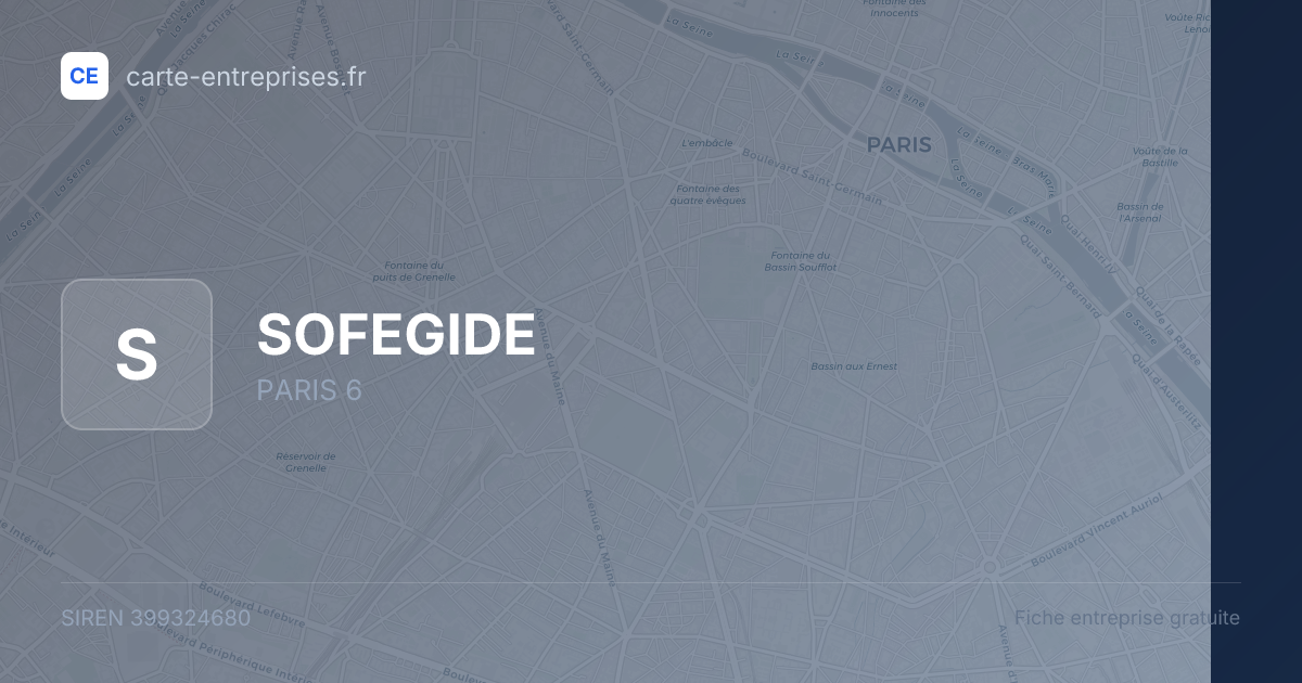 SOFEGIDE — 399324680 — fiche entreprise