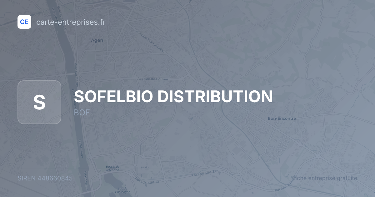 SOFELBIO DISTRIBUTION — 448660845 — fiche entreprise