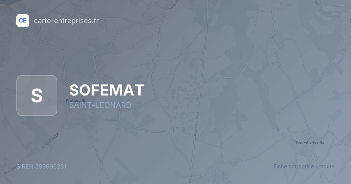 SOFEMAT — 389996281 — fiche entreprise