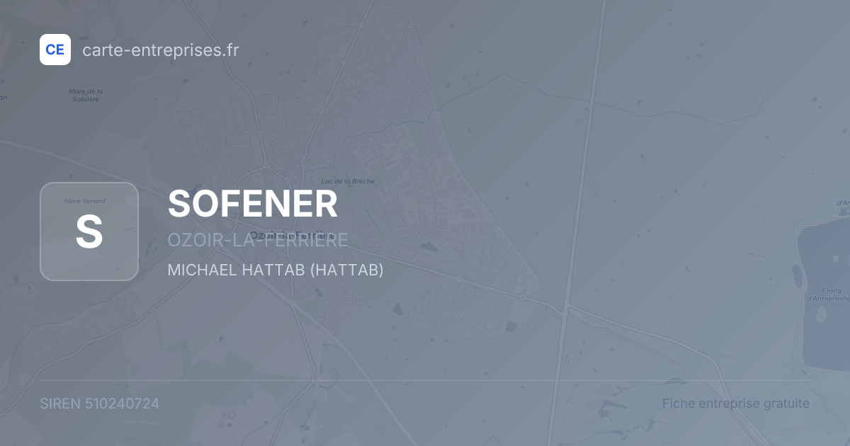 SOFENER — 510240724 — fiche entreprise