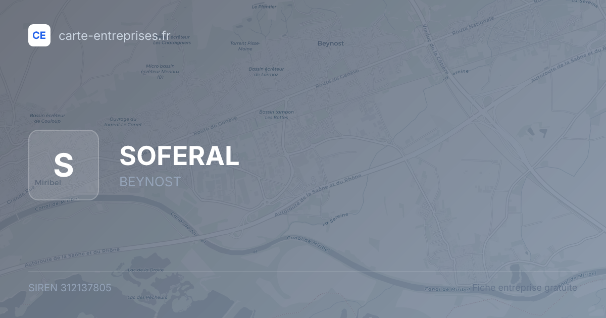SOFERAL — 312137805 — fiche entreprise