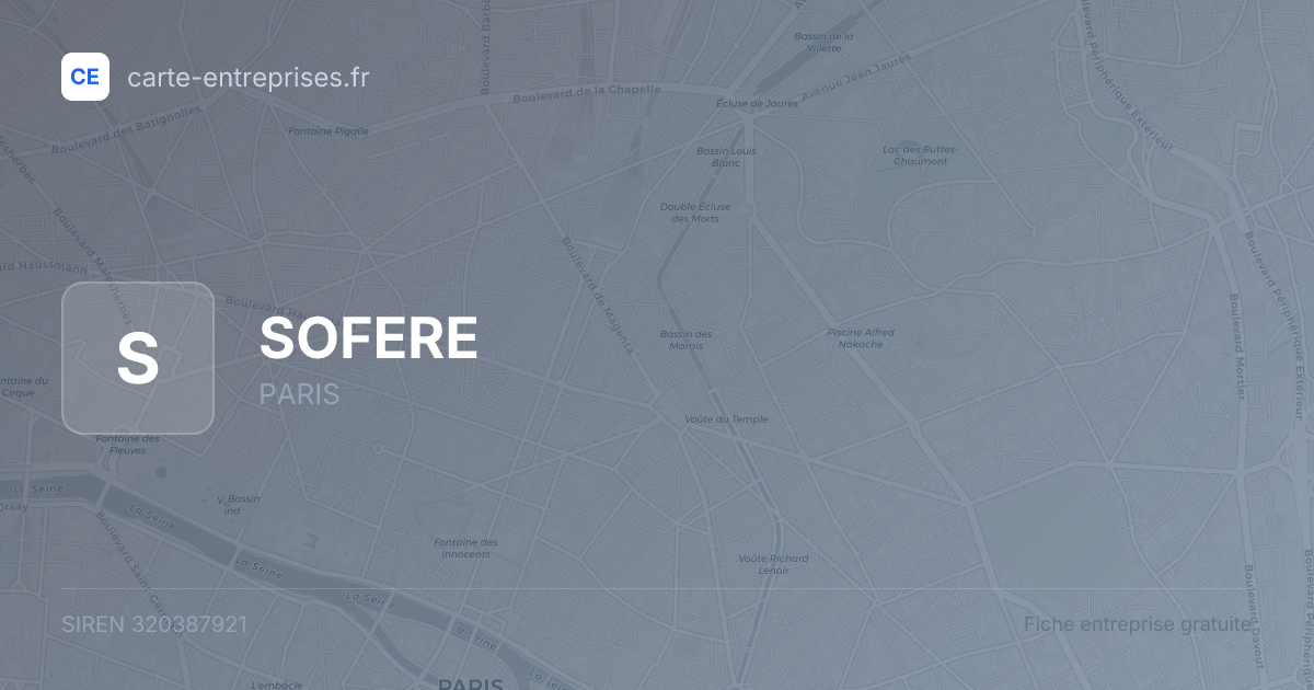 SOFERE — 320387921 — fiche entreprise