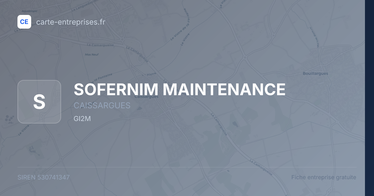 SOFERNIM MAINTENANCE — 530741347 — fiche entreprise