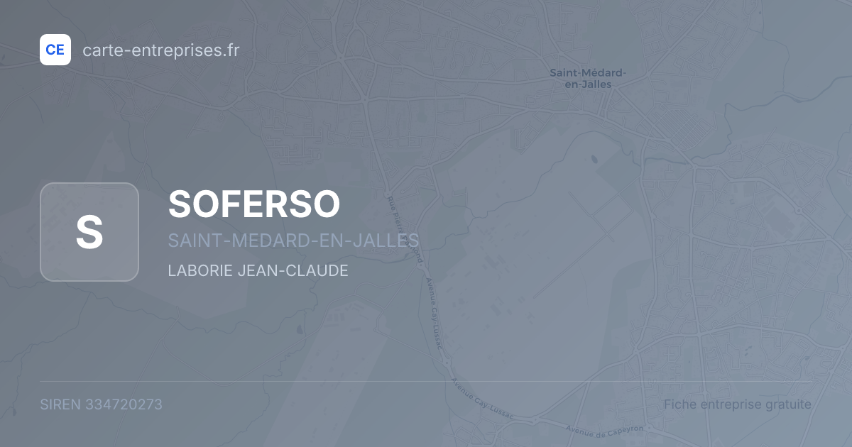 SOFERSO — 334720273 — fiche entreprise