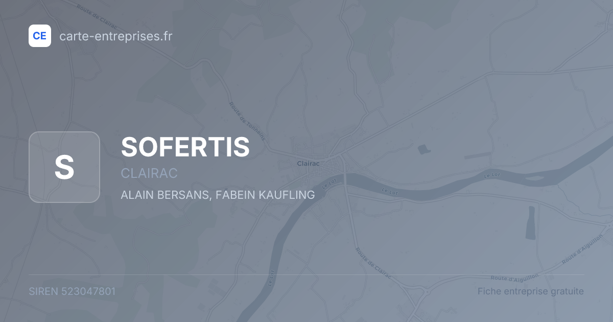 SOFERTIS — 523047801 — fiche entreprise