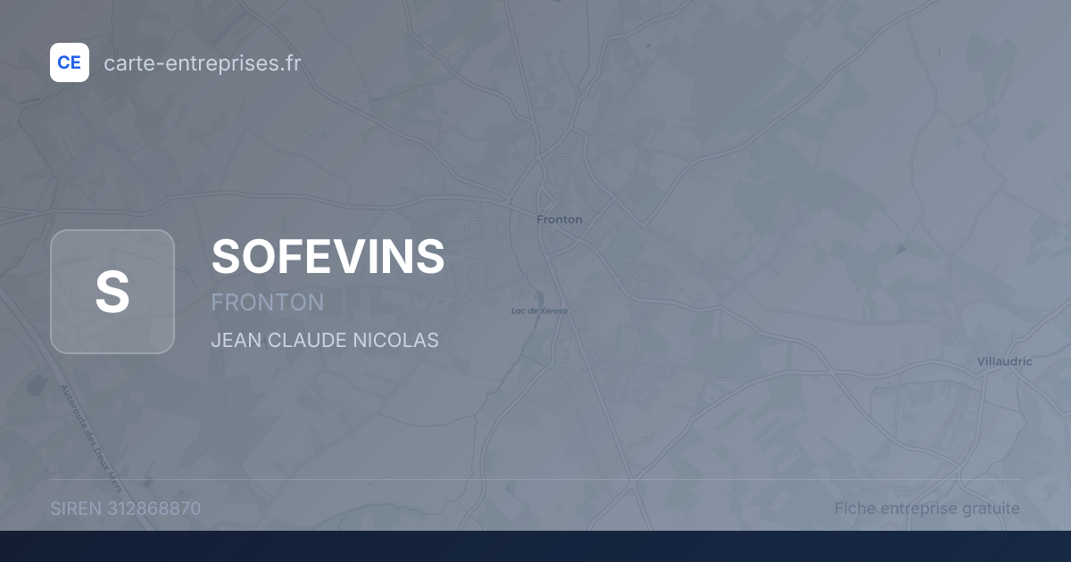 SOFEVINS — 312868870 — fiche entreprise