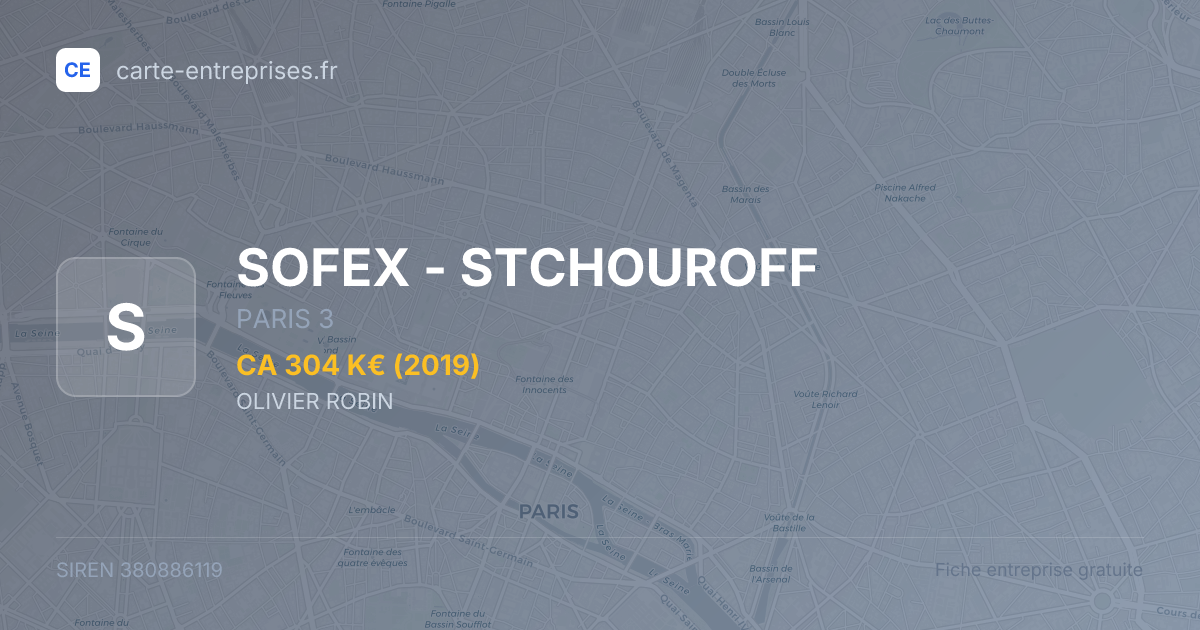 SOFEX - STCHOUROFF — 380886119 — fiche entreprise
