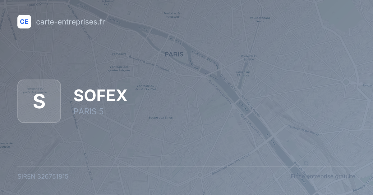 SOFEX — 326751815 — fiche entreprise