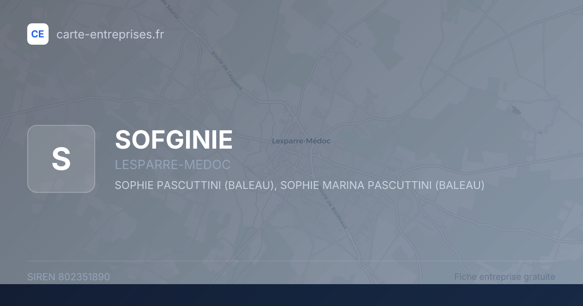 SOFGINIE — 802351890 — fiche entreprise
