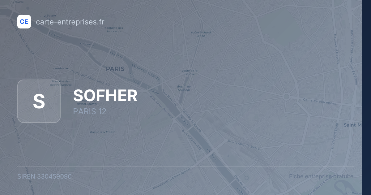 SOFHER — 330459090 — fiche entreprise